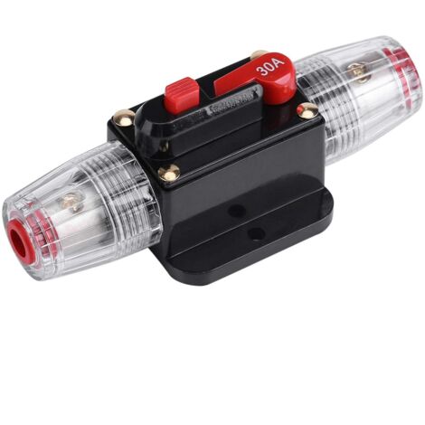 Disjoncteur, réinitialiser Les Porte-fusibles de disjoncteur Porte-fusible de commutateur Automatique pour la Protection du système Audio de Bateau Marin Automobile(30A)