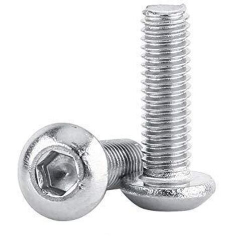 100 pièces sac bouton tête hexagonale douille en acier inoxydable vis fixation outil de réparation accessoire M3 10 (1/2)