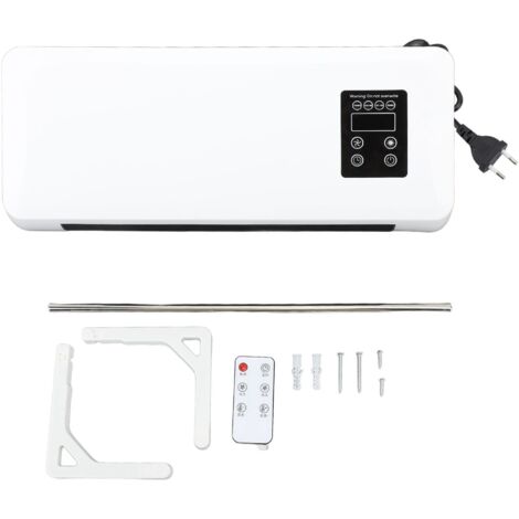 Chauffage mural électrique 1500W ABS, appareil de chauffage et refroidissement rapide monté sur mur avec télécommande et support de séchage pour serviettes pour chambre salle de bain (1/5)