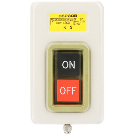 Interrupteur à bouton-poussoir marche/arrêt 3P autobloquant AC 380V 3.7kW BS230B (1/5)