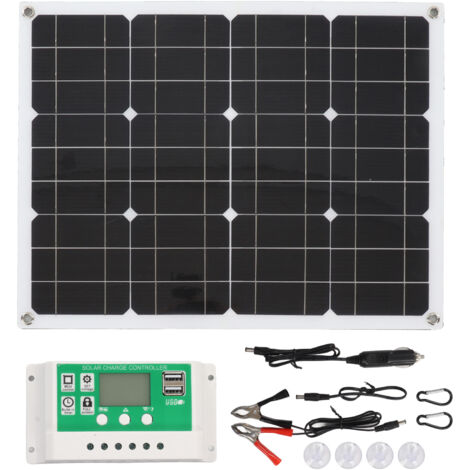 Panneau solaire monocristallin 40W 18V avec contrôleur 100A, étanche IP65, haute efficacité pour Camping randonnée