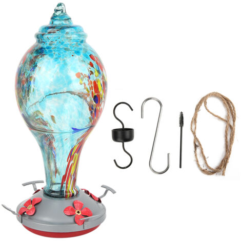 Peinture colorée verre mangeoire pour oiseaux jardin cour extérieure colibris eau alimentation ToolT2 (1/5)