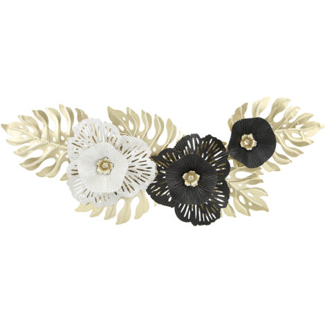 Nordique De Luxe Mur En Métal Pendentif Innovant Fer Mur Fleur Décoration Maison Salon Décoration Murale Noir Blanc (1/5)