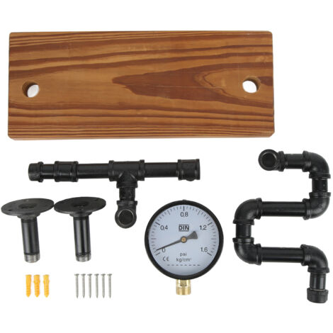 tagère murale en fer forgé, gain de place, Style industriel rétro, support de rangement mural pour tuyaux d'eau, pour salon (1/5)