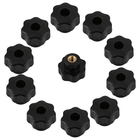 Bouton Femelle 10pcs, Bouton Universel En Plastique Noir Forme Poignée Poignée Pièces M6 25 pour Machine-outil (1/5)