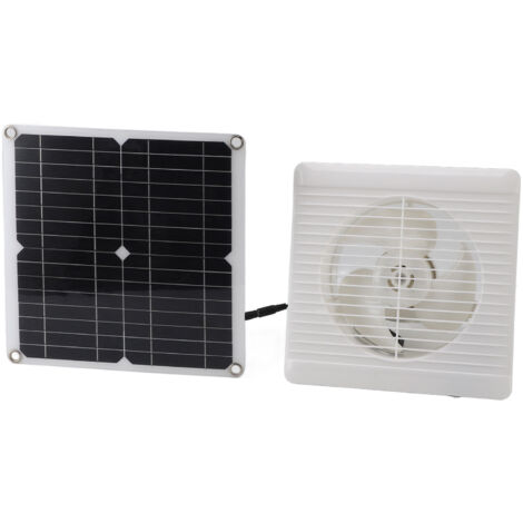 Ventilateur solaire 12W 12V DC, ventilateur d'extraction alimenté par panneau solaire pour serre extérieure (1/5)