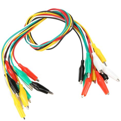10pcs 50cm Crocodile Clip Numéro 35mm Double extrémité Crocodile Clips Cble (1/5)