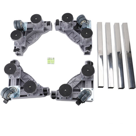 Base de Machine à Laver Réfrigérateur,Rouleau de machine à laver universel antidérapant en PVC et acier inoxydable, support de charge de 660 lb, rotation à 360° (1/5)