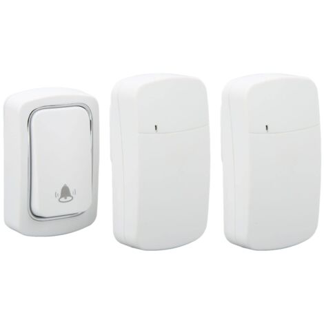 Sonnette sans Fil sans Batterie AC 00-230V Forte Pntration Classe IP68 Lue Distance de Transmission 2 Rcepteurs Sonnette Auto-alimente pour Villa Patient (Prise UE) (1/5)
