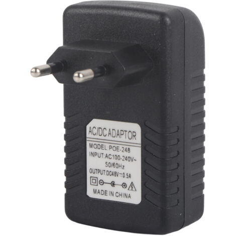 48V 0.5A Injecteur mural POE Adaptateur Ethernet Téléphone IP / Alimentation pour appareil photo Prise UE