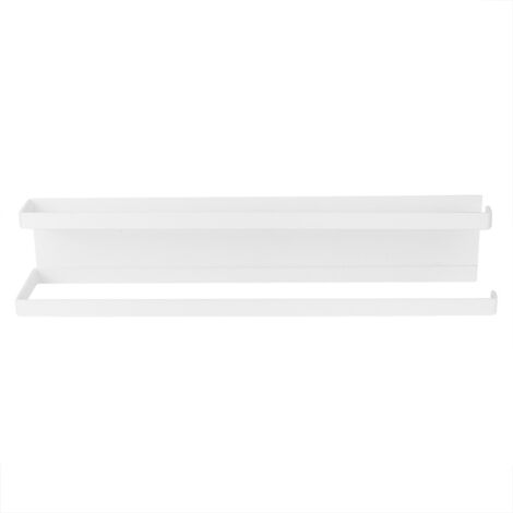 Porte-serviettes magnétique Double porte-serviettes de bain pour salle de bain cuisine (blanc) (1/5)