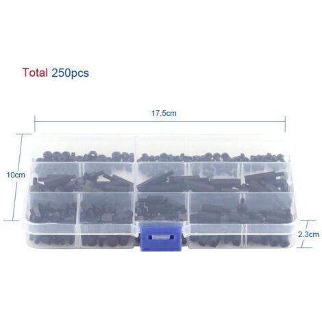 Lot De 250 Pièces En Nylon M2/M3 Mâle/femelle Hex Colonne De Standoff Avec Ecrous De Rangement 100v 88701213