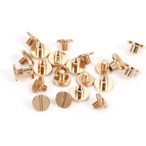 Boutons en Laiton Massif Vis à Clous Rivets à Clapet à Visser Rivets en Cuir pour Clous de Courroie 5mm 6.5mm 8mm (5mm) (1/5)