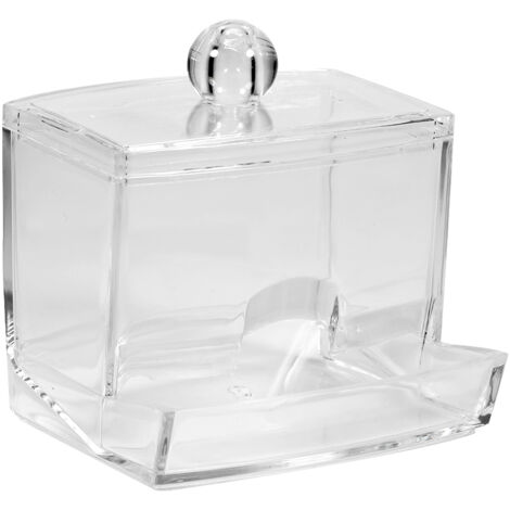 Pratique coton-tige Q pointe maquillage organisateur de stockage bote cosmétique support Transparent étui (1/5)