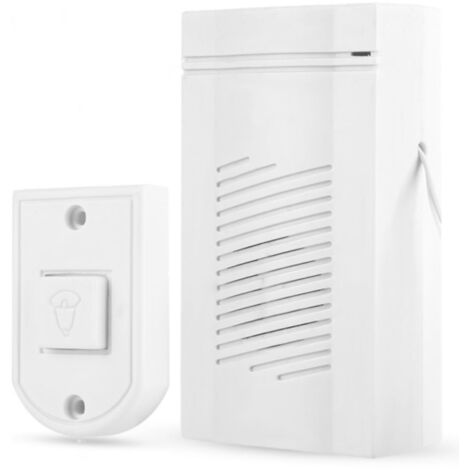 Kit de carillon de porte de bouton poussoir de sonnette filaire sonnette murale en ABS pour laboratoire scolaire  domicile, blanc (1/5)