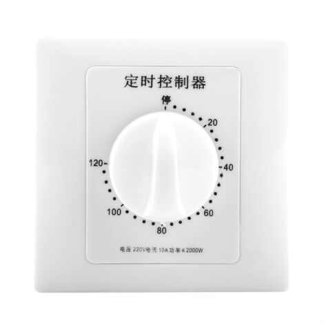 Minuterie de pompe à eau 220V compte à rebours mécanique contrle de commutateur de temps intelligent intérieur (120 minutes) (1/5)