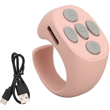 Contrleur d'anneau intelligent Bluetooth 5.3, télécommande sans fil, tourne-page pour livre électronique Tik Tok, rose