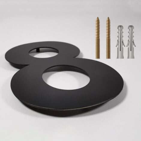 Plaque De Porte Personnalisable En Or Rose Et Acrylique Noir - Numéros Maison Découpés Laser