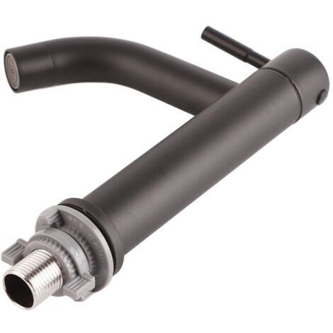 Robinet d'eau froide simple pour lavabo en acier inoxydable G1/2in pour salle de bain Toilette Noir (1/5)