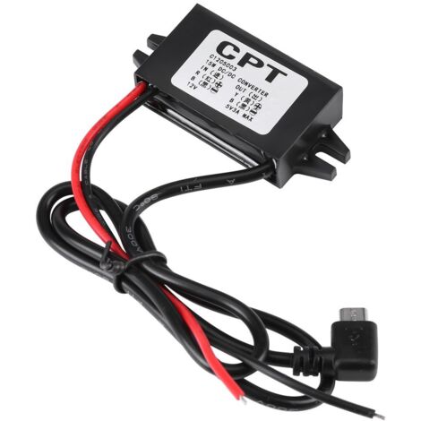 Convertisseur de Tension Buck, 12V / 24V vers USB 5V Régulateur de Tension abaisseur Transformateur de Tension Convertisseur abaisseur de convertisseur de Tension DC-DC régulateur (Micro USB)