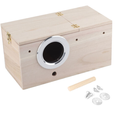 Nid d'oiseaux durable en bois calopsitte décoration de maison de bote d'élevage d'oiseaux (1/5)