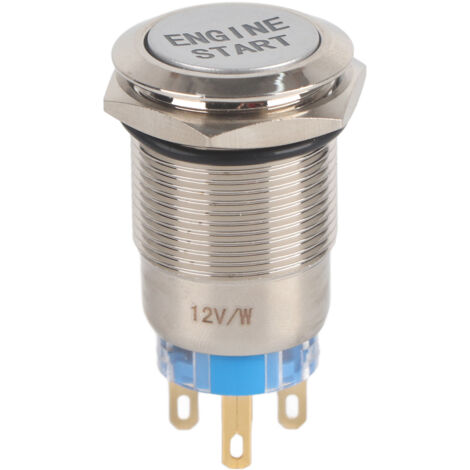 12V étanche voiture moteur démarrage bouton poussoir allumage démarreur argent acier inoxydable