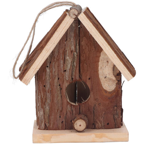 Maison d'oiseau en bois suspendue Style rétro en bois de sapin nichoir pour jardin extérieur porche décoration de bureau à domicile (1/5)