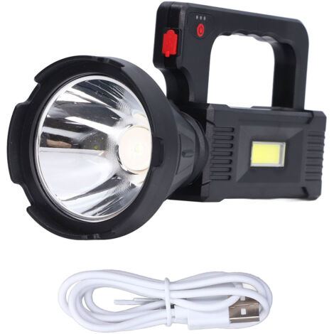 Projecteur Lampe de poche Charge USB Double source de lumière Affichage de la batterie intelligente Mode multi-vitesse Flash Light (1/5)