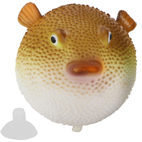 Aquarium poisson-globe poisson en caoutchouc de Simulation lumineuse avec ventouse pour aquariums Orange (1/5)