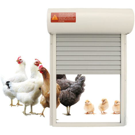 Porte de Poulailler Automatique à énergie Solaire avec Minuterie, télécommande blanc (1/5)