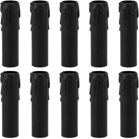 10pcs Bougie Socket Covers, 4 Pouces de Hauteur Chandelier Sleeves Bulb Light Base Holder Candelabra Base Sockets (Le noir) (1/5)