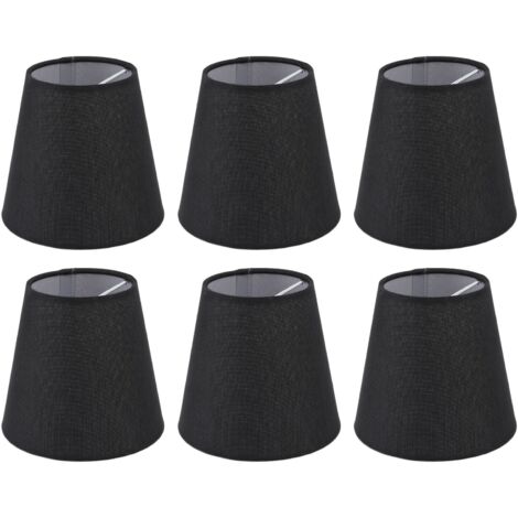 6 Pièces Abat-Jour Moderne Minimaliste Noir Tissu Abat-Jour Style Simple Décoration de la Maison pour Petite Ampoule E14 (1/5)