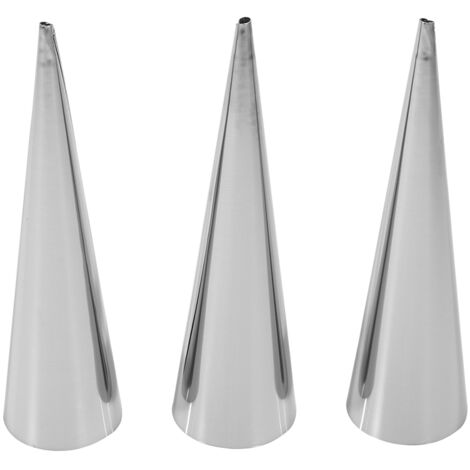Paquet de 3 pièces en acier inoxydable antiadhésif Dessert Cannoli Croissant Tubes outil de cuisson moule (L) (1/5)
