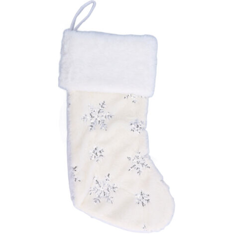 Chaussette d'arbre de Noël, pendentif pendentif, patrons de broderie d'ouverture supérieure grand, exquis fait à la main pour le magasin, la maison, le restaurant (Argent) (1/5)