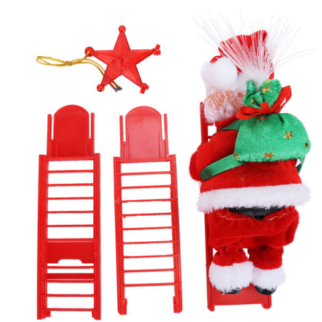 Échelle d'escalade du père noël Rouge électrique Jouet de noël Ornement à la Maison décoration d'arbre de noël Cadeau de noël pour Les Enfants Décoration d'arbre de Noël (1/5)