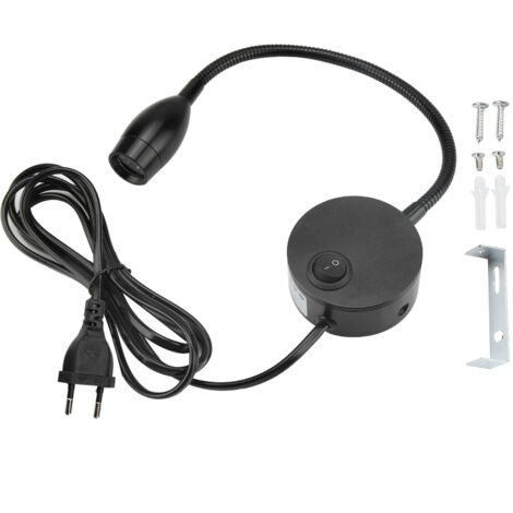 Lampe LED de chevet réglable durable noire pour chambre d'htel 50  240 V (prise UE) (1/5)