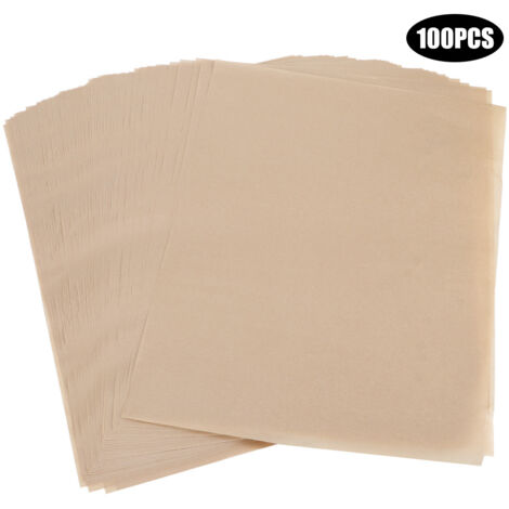 Feuilles de cuisson en papier parchemin antiadhésif, 100 pièces, tapis de cuisson en Silicone, accessoires de cuisine (marron) (1/5)