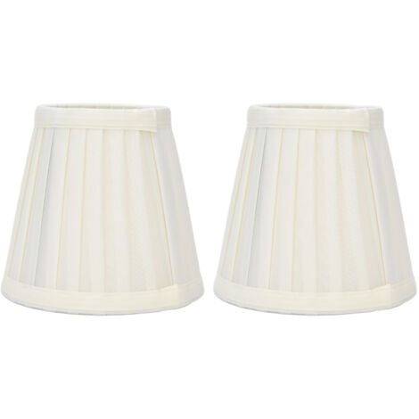 Double petit abat-jour à Clip sur ampoule, matériau confortable, abat-jour en tissu baril pour lustre de Table, lampe murale PX30, 2 pièces (1/5)