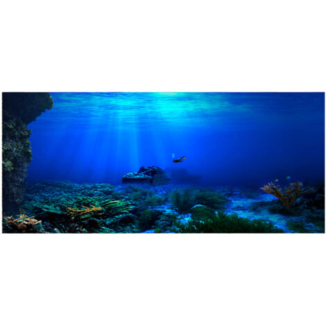 Affiche de fond adhésive Seaworld pour décoration d'aquarium 122 x 50 cm