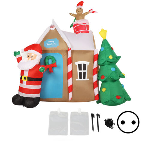 Décoration De Noël Gonflable HOOJO 2,5m Boîte Aux Lettres Lumineuse DEL