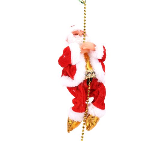 Électrique Animé Escalade Santa Claus sur Perles Chaîne Musical Figure Mobile Ornement De Noël cadeau noel (1/5)
