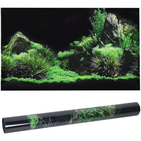 Aquarium Fish Tank Seafloor Eau Herbe Fond Décoration Peinture PVC Sticker76 x 46cm (1/5)