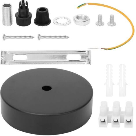 Support d'ampoule de forme ronde en aluminium, support de lampe, pour le bureau de balcon de salon de chambre à coucher de hall d'exposition(black) (1/5)