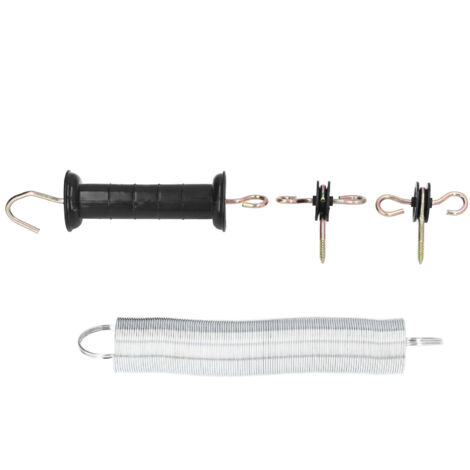 Kit de porte de clture électrique PP fer 5 mètres accessoire de porte à ressort animal avec poignée clou isolé pour bétail (1/5)