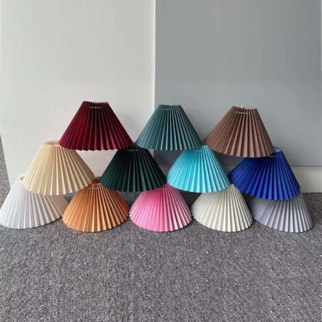 Abat-jour, E27 Abat-jour plissé bourgogne Grand abat-jour de lampe Abat-jour de lampe de table en tissu Abat-jour de chambre à coucher pour la maison le bureau la salle d'étude et la chambre à coucher
