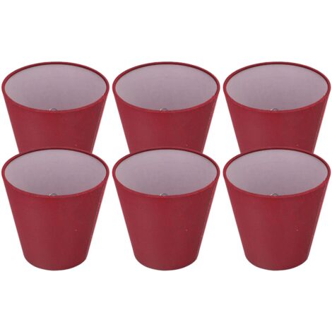 6 Pièces Abat-Jour en Tissu Moderne Simple Bonne Transmission de la Lumière Abat-Jour de Table pour Ampoule E14 Ampoule Miniature pour Abat-Jour de Plafond Petits Abat-Jour(A3 01 Vin Rouge) (1/5)