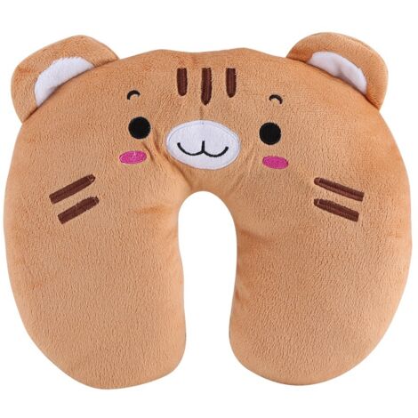 Animal voyage cou PP coton oreiller doux en forme de U voiture repose-tête jouet coussin tigre (1/5)