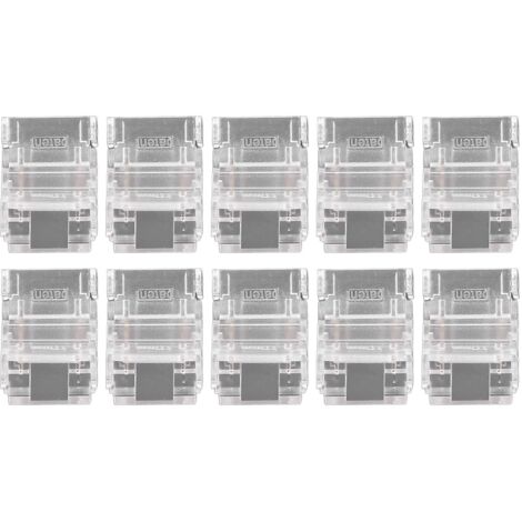 Connecteurs de Bande LED, Connecteurs de Bande LED sans Soudure 10 Pièces 2 Broches 10 Mm