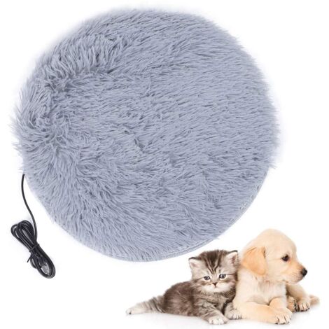 Tapis Chauffant pour Chiens et Chats 40 X 40 Cm Couverture Chauffante Amovible et Lavable pour Animaux de Compagnie Lit pour Chiens et Chats(Gris Argent) (1/5)