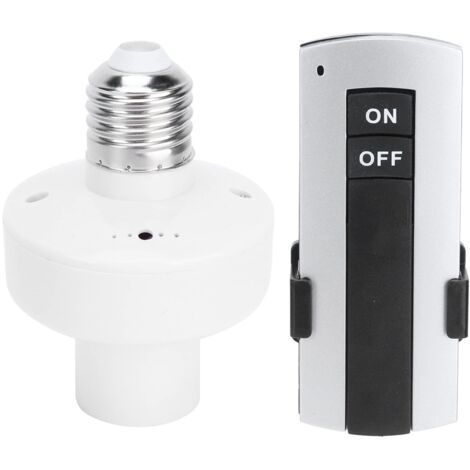 Douille de Lumière Support de Base D'ampoule avec Télécommande E27 Vis Support sans Fil Accessoire Capuchon D'ampoule Résistant à la Corrosion Interrupteur Intelligent 50M Contrôle Lue Distance Pou (1/5)